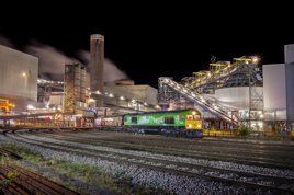 DB 66004 takes part in the special night shoot at Drax Power Station. TOM MCATEE.