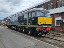 GB Railfreight has had 69012 repainted in British Railways green, as in the same livery carried by prototype diesel D0280 Falcon in the 1960s. It has replica Falcon nameplates and was unveiled at Eastleigh on July 12. BOB TILLER.