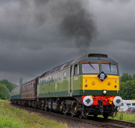 Freightliner’s 47830 Beeching’s Legacy is due to be retired and made a farewell to the company’s use of Brush Type 4s at the East Lancashire Railway’s June 27-30 diesel gala. It leads the 1530 Heywood to Rawtenstall away from Burrs Country Park on June 30. TOM MCATEE.