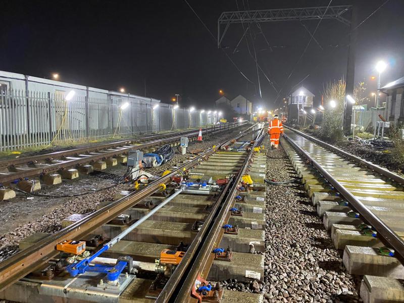 Track renewal at Foxton station. NETWORK RAIL.