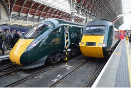 GWR 800006 and 43041 stand at London Paddington on October 16. RICHARD CLINNICK.