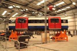 The first bodyshell for the new Piccadilly Line trains at the Siemens factory in East Yorkshire