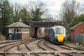 A Great Western Railway IET enters Hereford station on March 5 2022, prior to working a service to Paddington via Worcester and Oxford. Lumo trains would head south from Hereford and reach London via Abergavenny and Bristol Parkway. JACK BOSKETT. A Great Western Railway IET enters Hereford station on March 5 2022, prior to working a service to Paddington via Worcester and Oxford. Lumo trains would head south from Hereford and reach London via Abergavenny and Bristol Parkway. JACK BOSKETT.