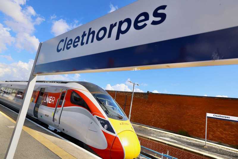 LNER Azuma test train at Cleethorpes station on June 26, 2023. LNER.