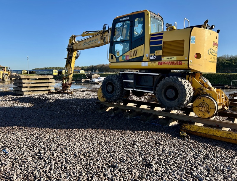 Trackwork laying new track panels at Long Marston. PORTERBROOK.