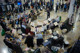 The extensive history of music and the railways continues, thanks to wonderful organisations such as the Great Western Railway Paddington Band. Seen here in full flow on July 13 2018, the band resumed its 2023 programme on March 3. GWR PADDINGTON BAND..