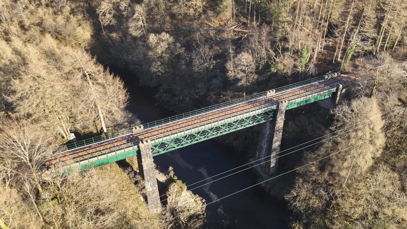 Awe viaduct on the Oban branch after refurbishment in February 2025. NETWORK RAIL.