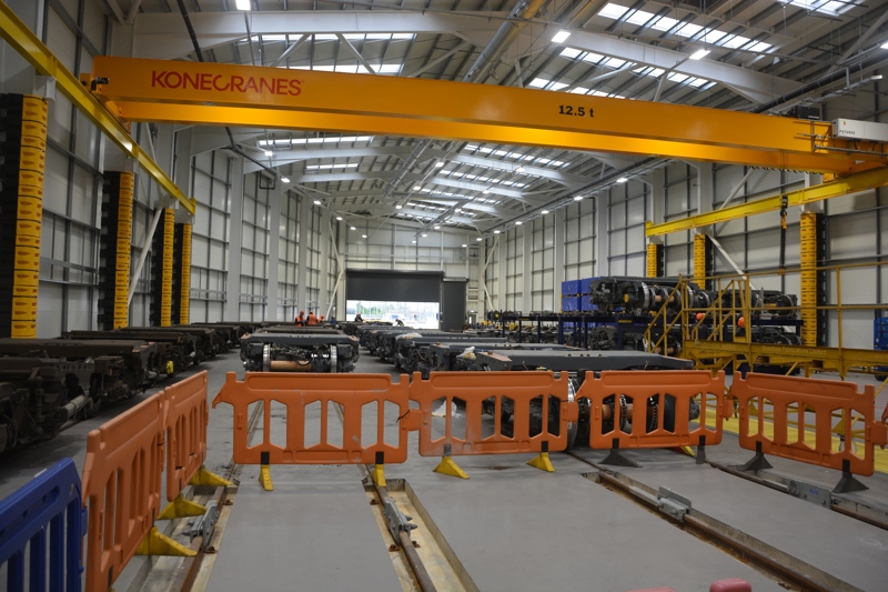 Inside the new bogie facility at Temple Mills which opened in spring 2025. DAVID STUBBINGS.