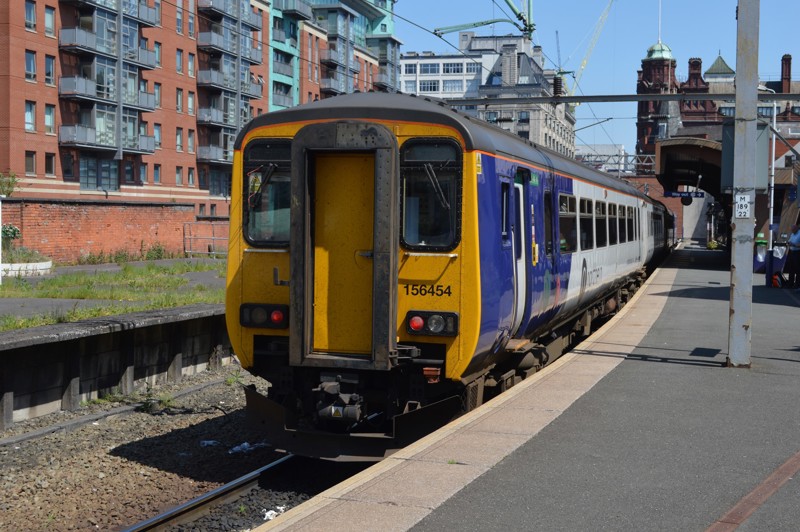 A Northern Rail Class 156 at Manchester Oxford Road station A Northern Rail Class 156 at Manchester Oxford Road station