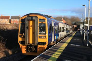 On January 2, Northern 158844 departs from the recently opened Seaton Delaval station on the Northumberland Line, with the 1100 Ashington-Newcastle. The line reopened to passenger services in December 2024. PAUL BIGGS.