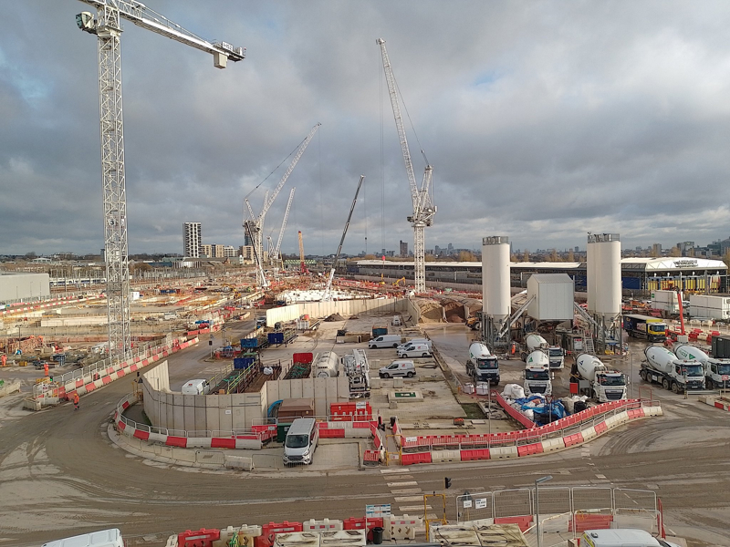 Work progressing at Old Oak Common in late 2024. RICHARD WILCOCK.