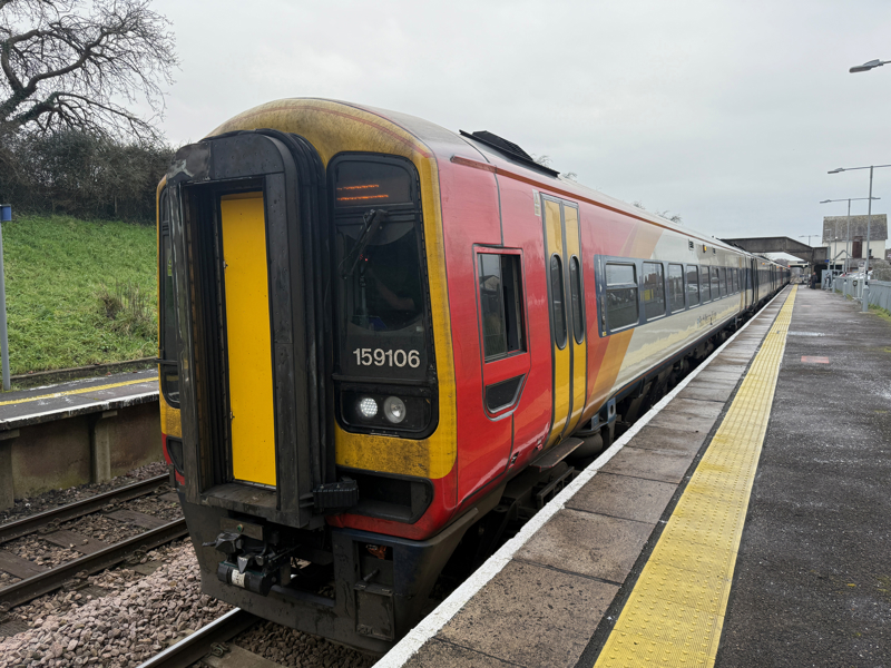 One of the oldest Salisbury-based Class 159 diesel trains, 159106, at Gillingham station in Dorset on 14 January. SWR says the 35-year-old fleet will be life-expired soon after 2030. BBC/PAUL CLIFTON.