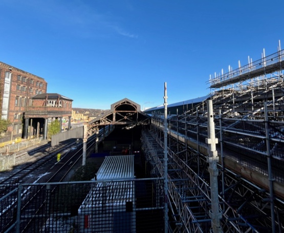 Huddersfield station roof in November 2024. PHILIP HAIGH.