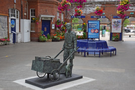  Barrow Boy statue on display at Bridlington Station after its ceremony on 25 July. IAN LYALL.