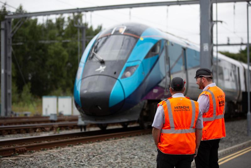 Class 802 fitted with battery for trial. HITACHI RAIL