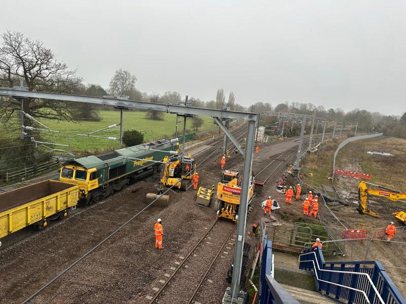 Shepreth Junction, Cambridge, being remodelled over Christmas. NETWORK RAIL.