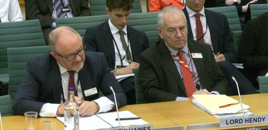 Andrew Haines and Lord Hendy at transport select committee 22nd May