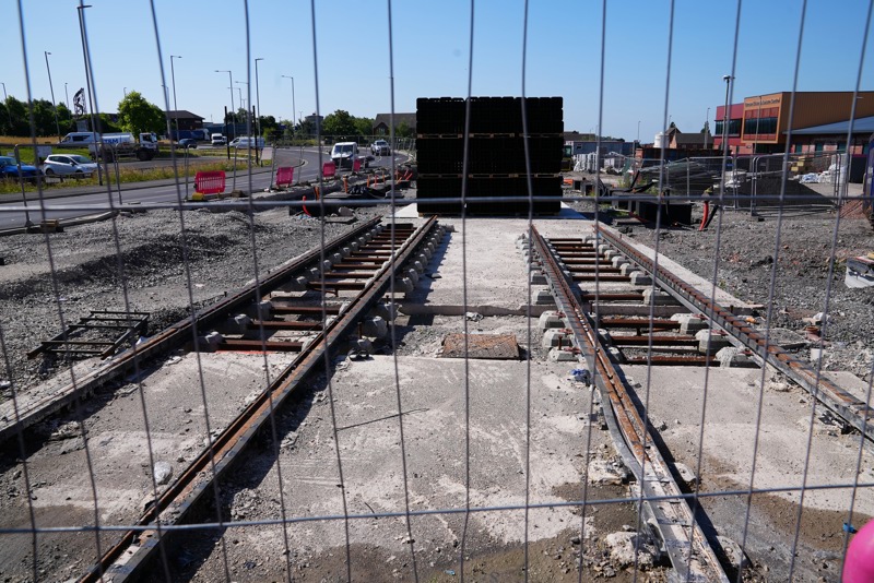 The West Midlands Metro extension being built Flood Street, Dudley. PETER PLISNER.