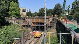 Hackney Bridge in London redevelopment completed. NETOWRK RAIL